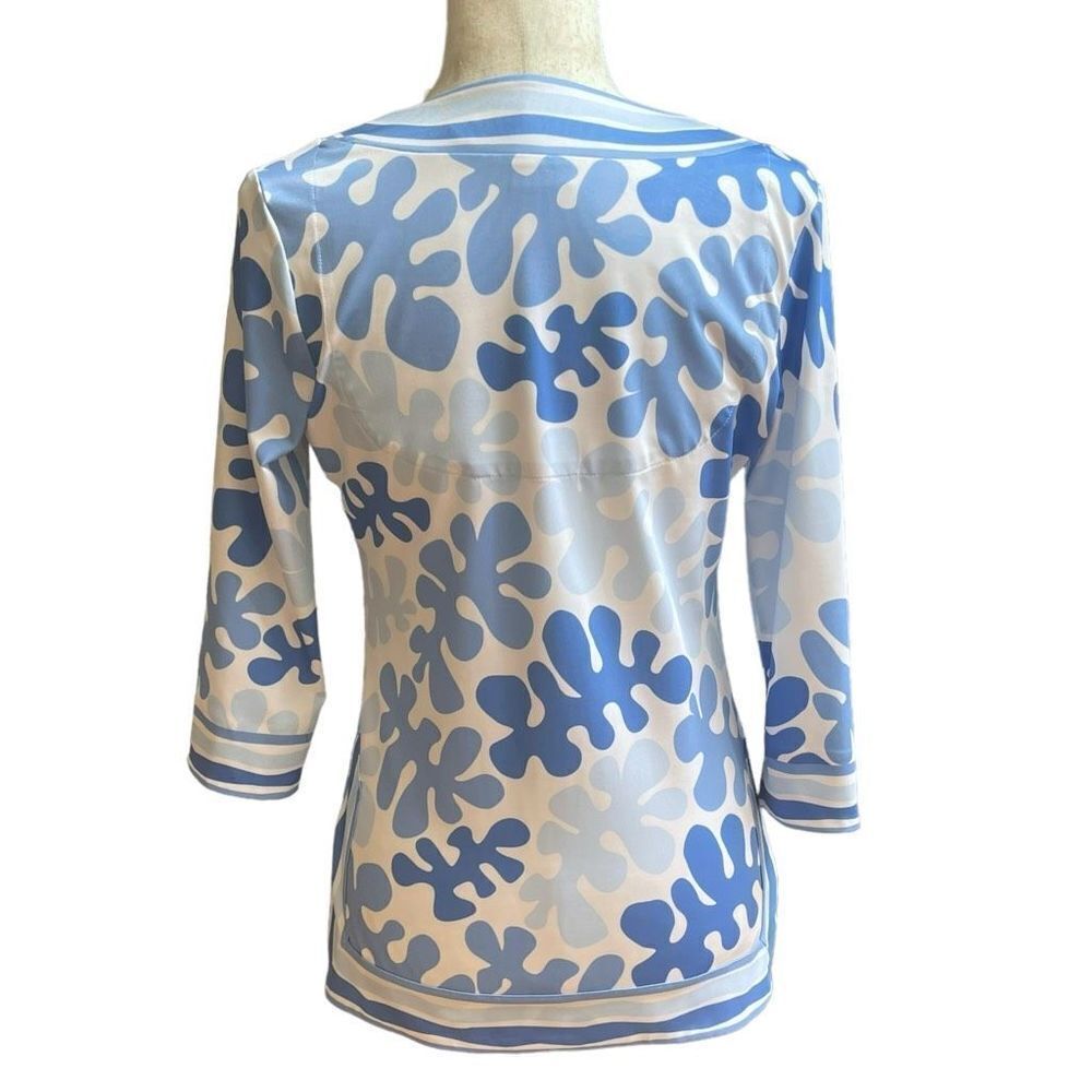 Gretchen Scott Designs Preppy Seaside Tunic shirt Blouse XXS Abstract Botanical - Picture 8 of 9